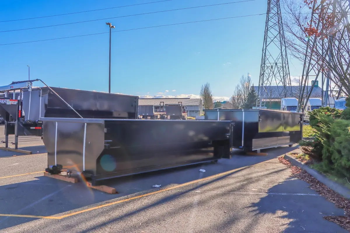 Roll-off dumpster ready for waste disposal at job site for Roll Off Dumpster Rental in CaÃ±on City
